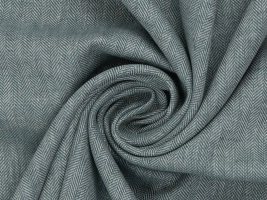 Leinen-Baumwolle Mischgewebe PAUL - FISCHGRAT, smaragd meliert Detailansicht des Gewebes
