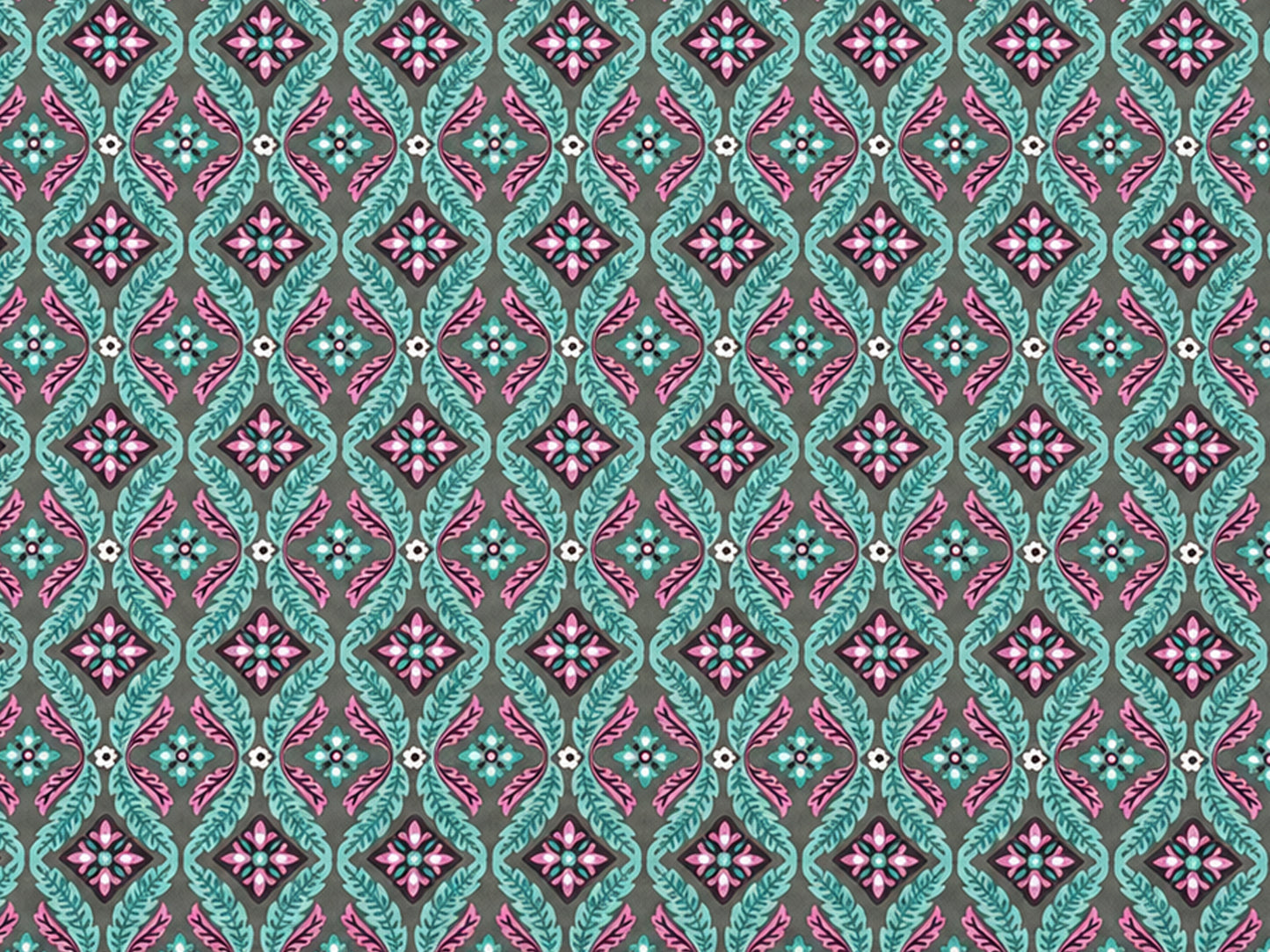 Patchworkstoff - Baumwolle Stoff - Lottie, hübsches Muster in Blau und Pink, ideal für Nähprojekte, patchwork baumwolle stoff kaufen