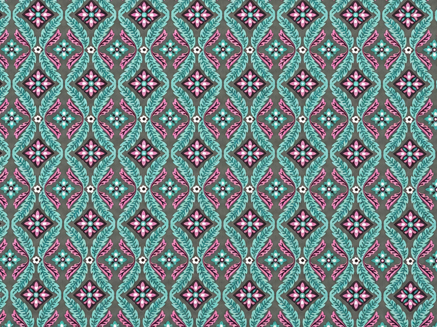 Patchworkstoff - Baumwolle Stoff - Lottie, hübsches Muster in Blau und Pink, ideal für Nähprojekte, patchwork baumwolle stoff kaufen
