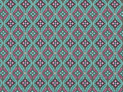 Patchworkstoff - Baumwolle Stoff - Lottie, hübsches Muster in Blau und Pink, ideal für Nähprojekte, patchwork baumwolle stoff kaufen