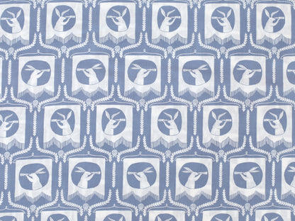 Patchworkstoff - Baumwolle Stoff - Blue Bunnies design in blue with white bunny motifs, ideal for crafting and sewing projects.