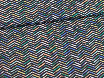Patchworkstoff - Baumwolle Stoff - Colored Chevron