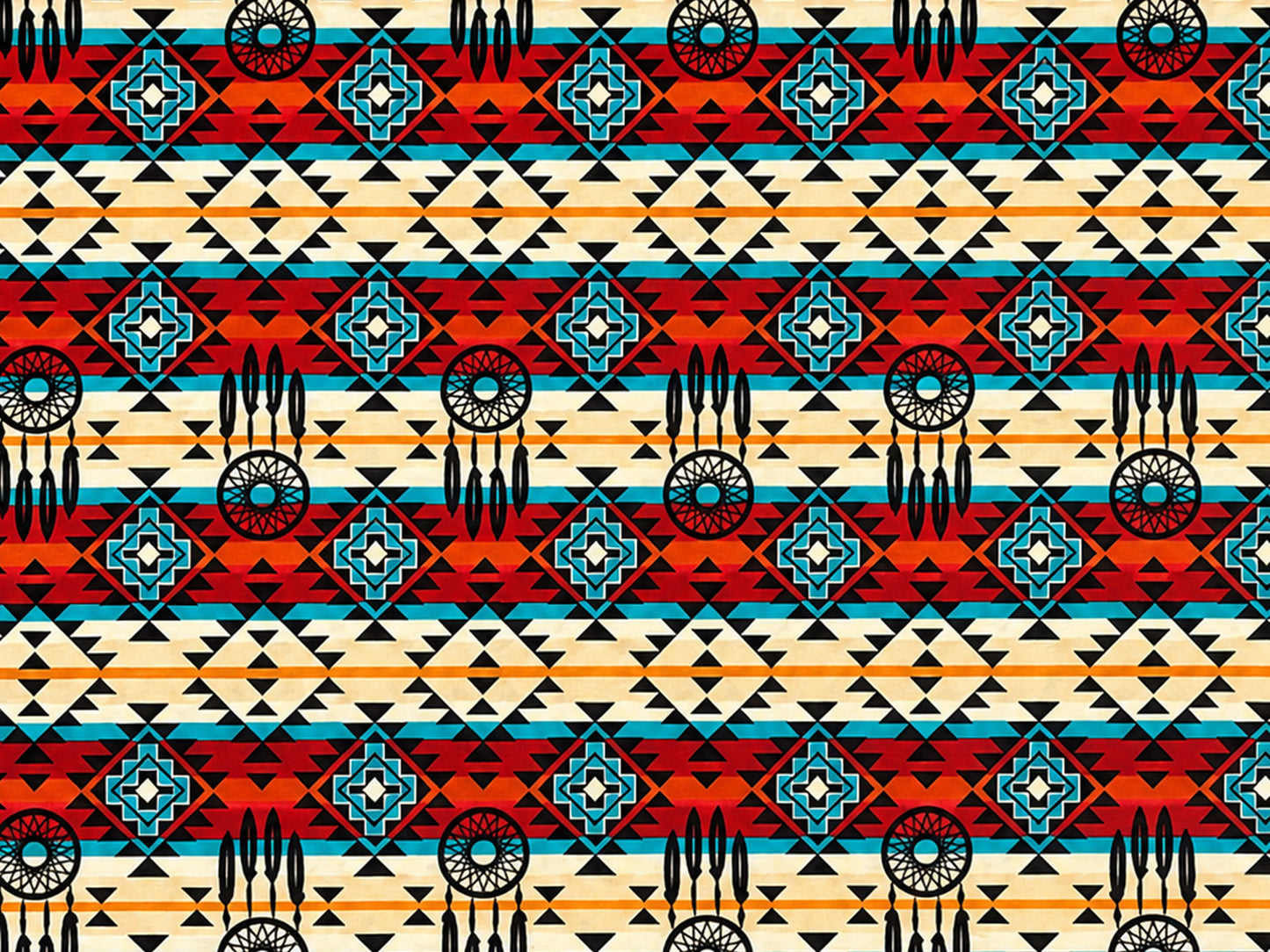 Patchworkstoff - Baumwolle Stoff - Four Seasons - bunte geometrische Muster auf patchwork cotton fabric.