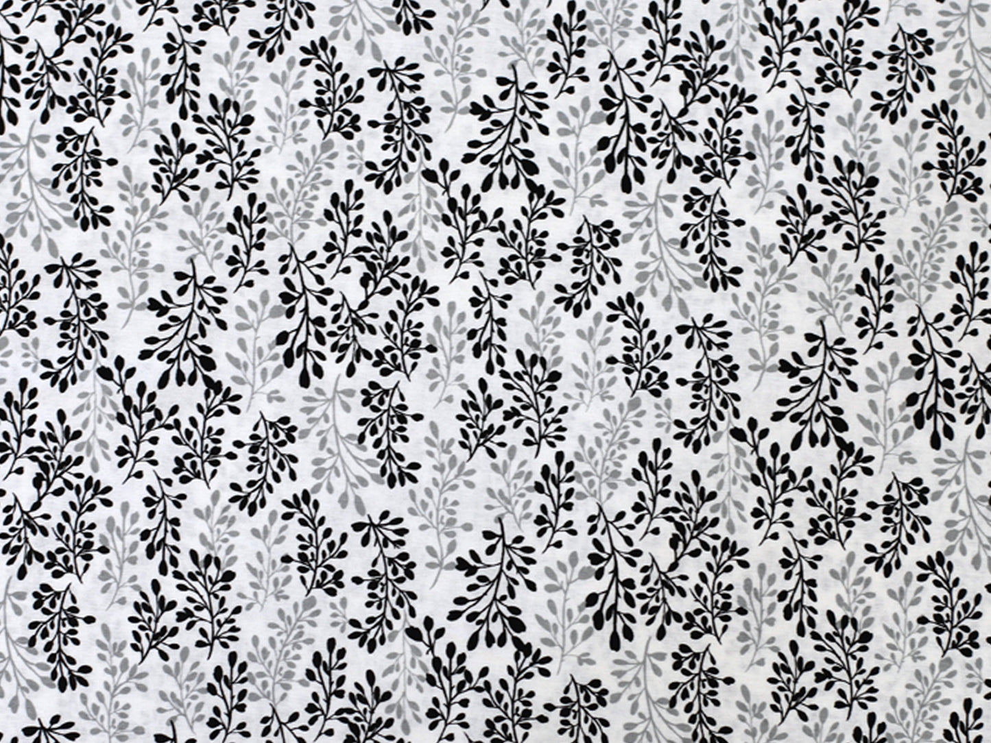 Patchworkstoff - Baumwolle Stoff - Fade to Black - Leaves, Grau in Grau- und Schwarztönen, ideal für kreative Projekte.