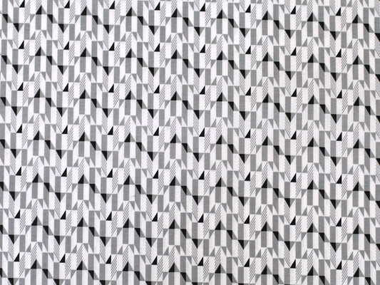 Patchworkstoff - Baumwolle Stoff - Fade to Black, Grau mit grafischem Muster in Schwarz und Weiß.