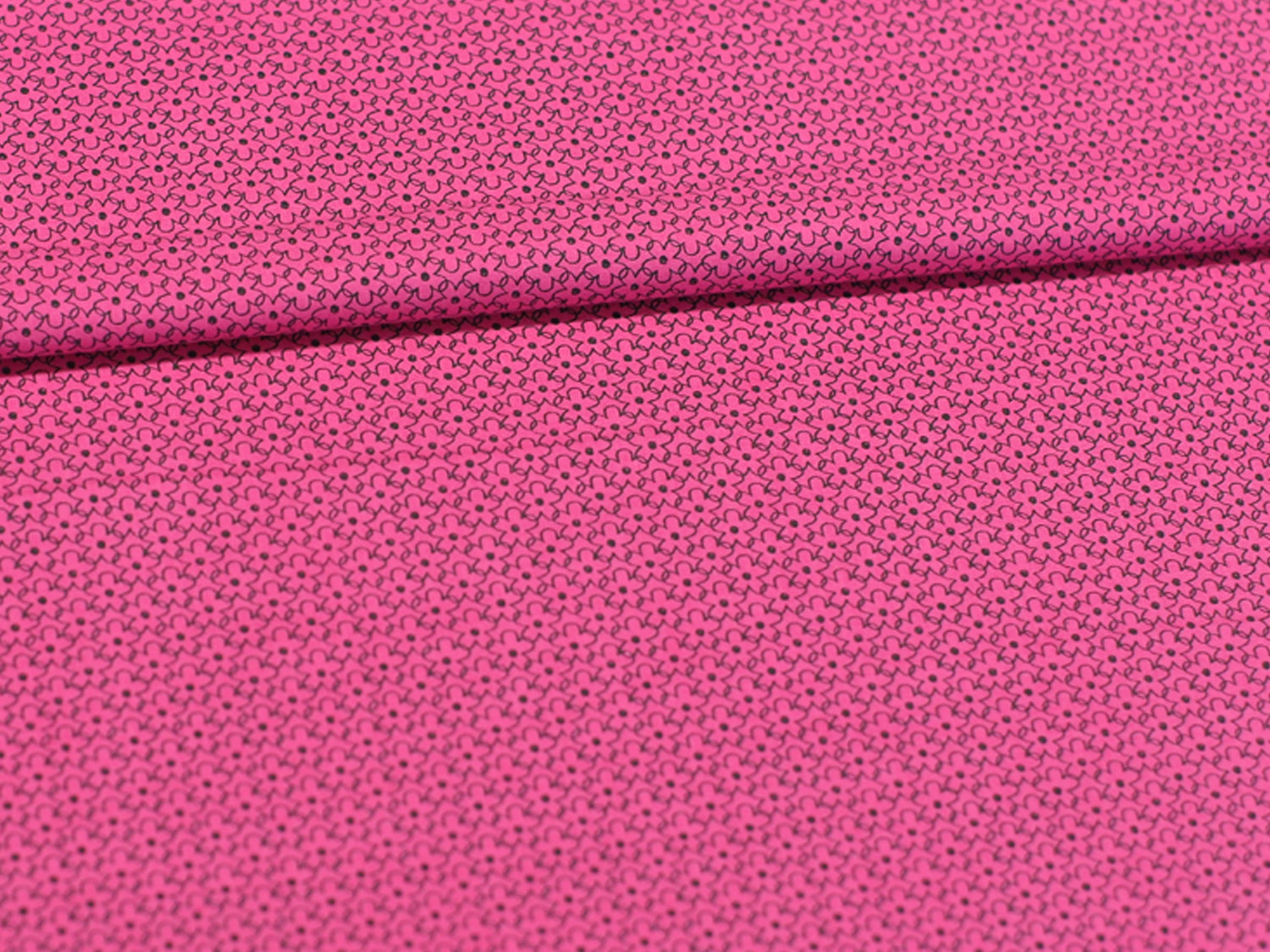 Patchworkstoff - Baumwolle Stoff - Flowers in Pink, leuchtend pink mit feinem Muster, geeignet für kreative Projekte.