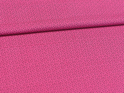 Patchworkstoff - Baumwolle Stoff - Flowers in Pink, leuchtend pink mit feinem Muster, geeignet für kreative Projekte.