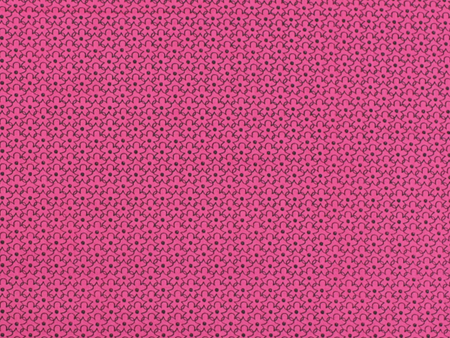 Patchworkstoff - Baumwolle Stoff - Flowers in Pink auf pinkem Hintergrund mit schwarzem Muster