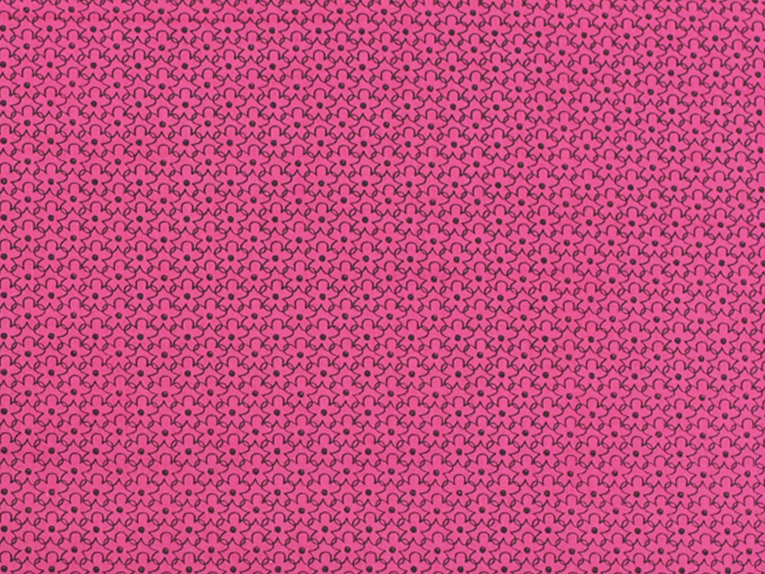 Patchworkstoff - Baumwolle Stoff - Flowers in Pink auf pinkem Hintergrund mit schwarzem Muster