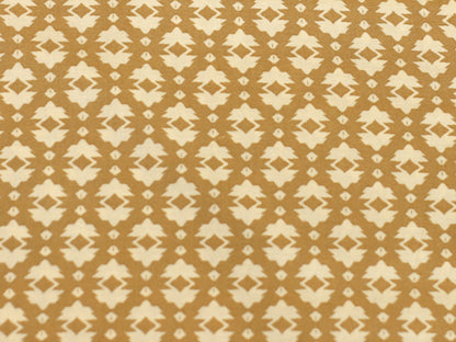 Patchworkstoff - Baumwolle Stoff - Foulard in braun-beiger Farbgebung mit geometrischem Muster.