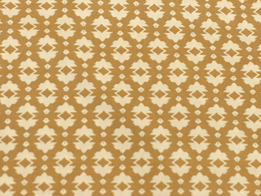 Patchworkstoff - Baumwolle Stoff - Foulard in braun-beiger Farbgebung mit geometrischem Muster.
