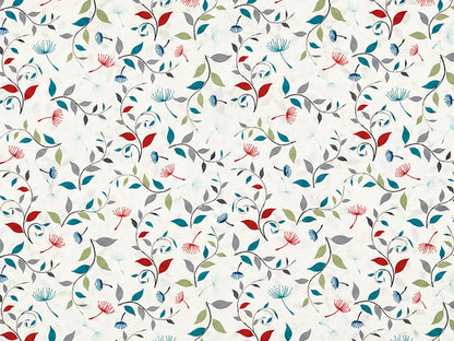 Baumwolle Patchworkstoff Songbird Dandelions - bunter floral gemusterter Stoff in hellen Farben