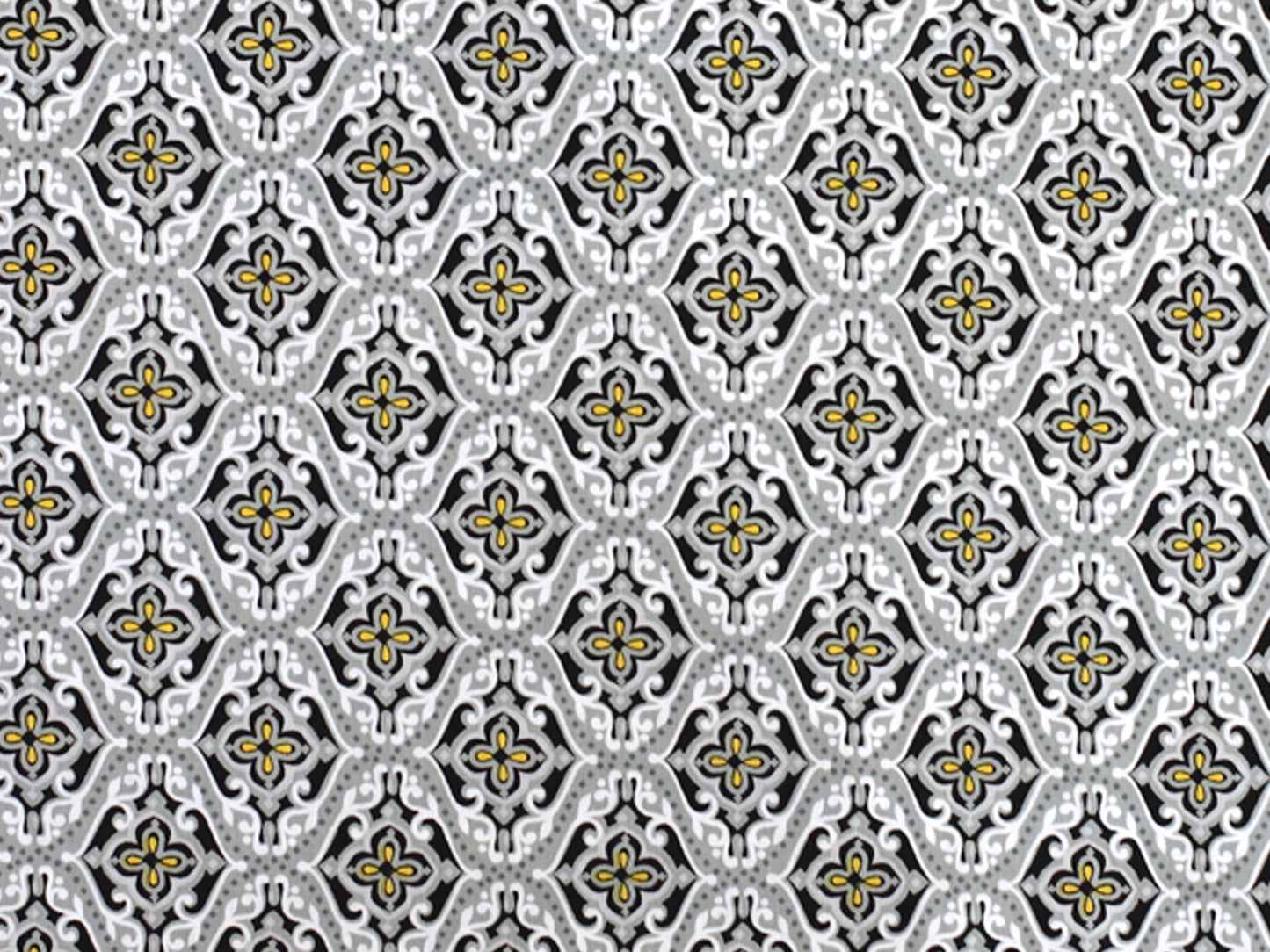 Patchworkstoff - Baumwolle Stoff - Sundace, grau mit feinem floralen Muster in grau und gelb.