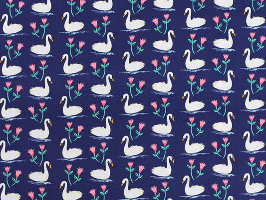 Cotton fabric navy - Squirrels