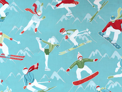 Patchworkstoff - Baumwolle Stoff -  Winter Games, Aqua Athletes