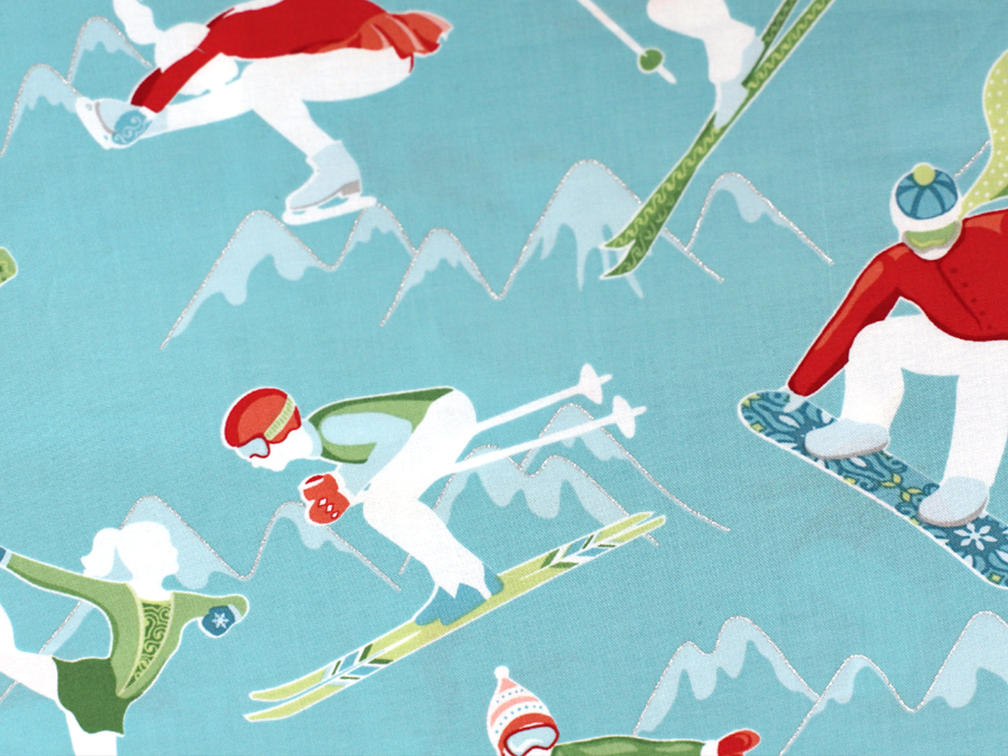 Patchworkstoff - Baumwolle Stoff -  Winter Games, Aqua Athletes