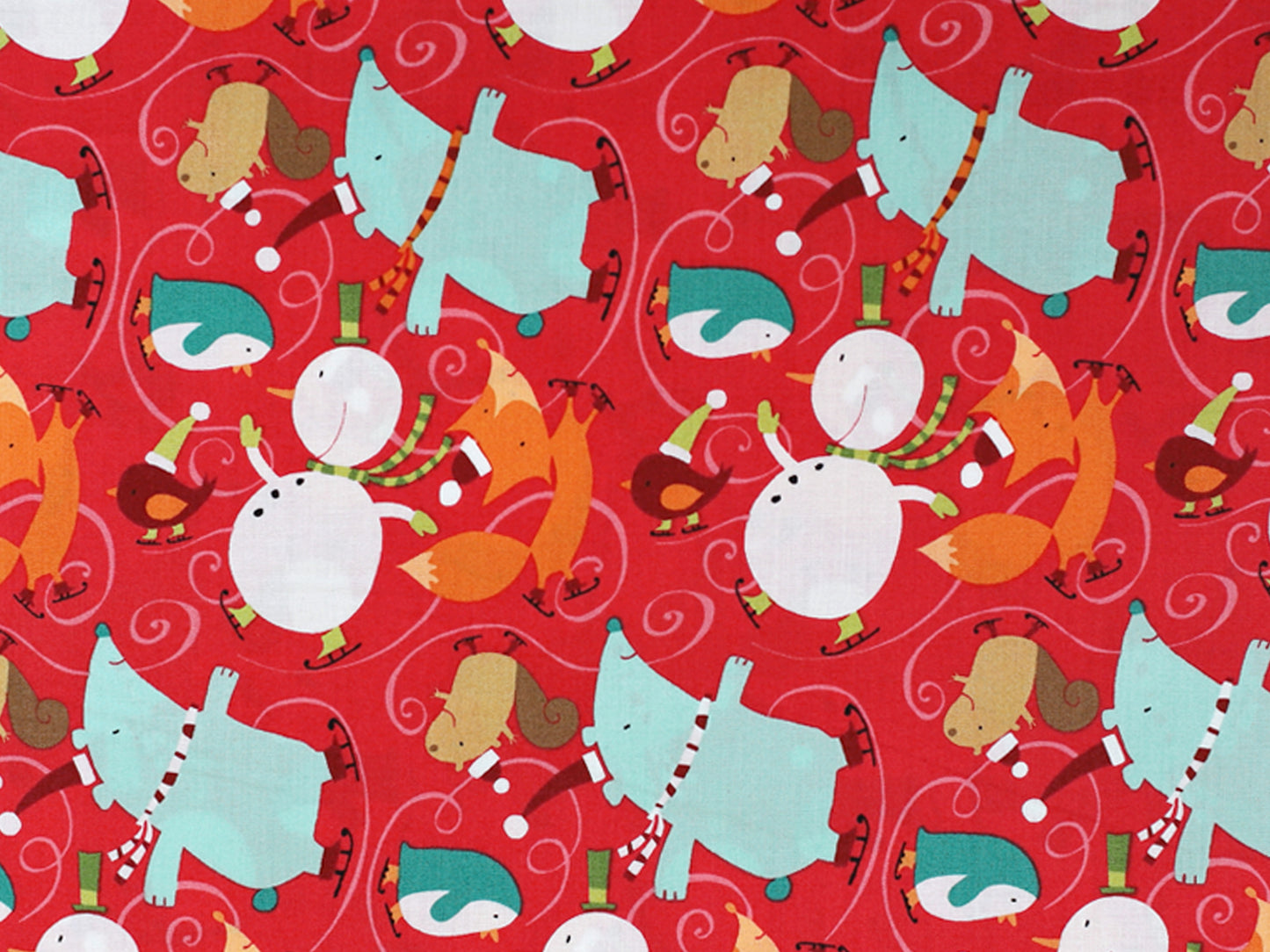 Patchworkstoff - Baumwolle Stoff - Winter Wonderland, Ice Skate