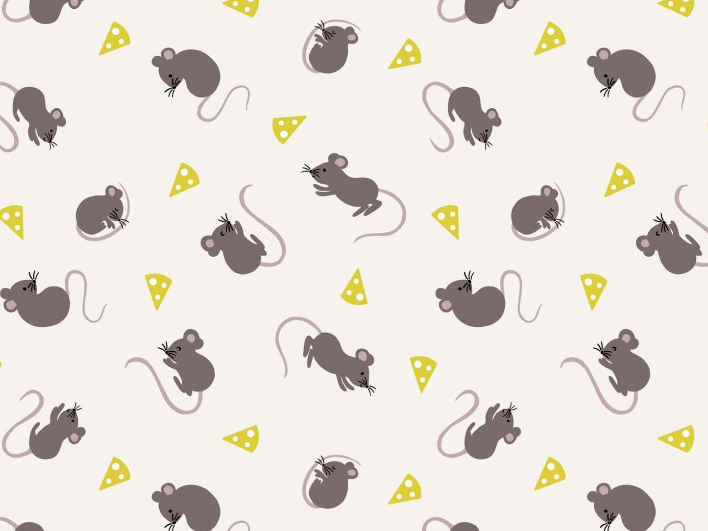 Cotton fabric light grey - Mirrowed Mice