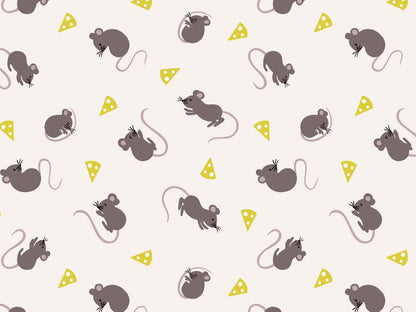 Cotton fabric light grey - Mirrowed Mice