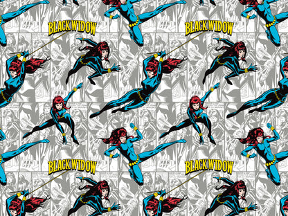 stoff-baumwolle-patchwork-panel-marvel-comics-black-widow-in-light-grey