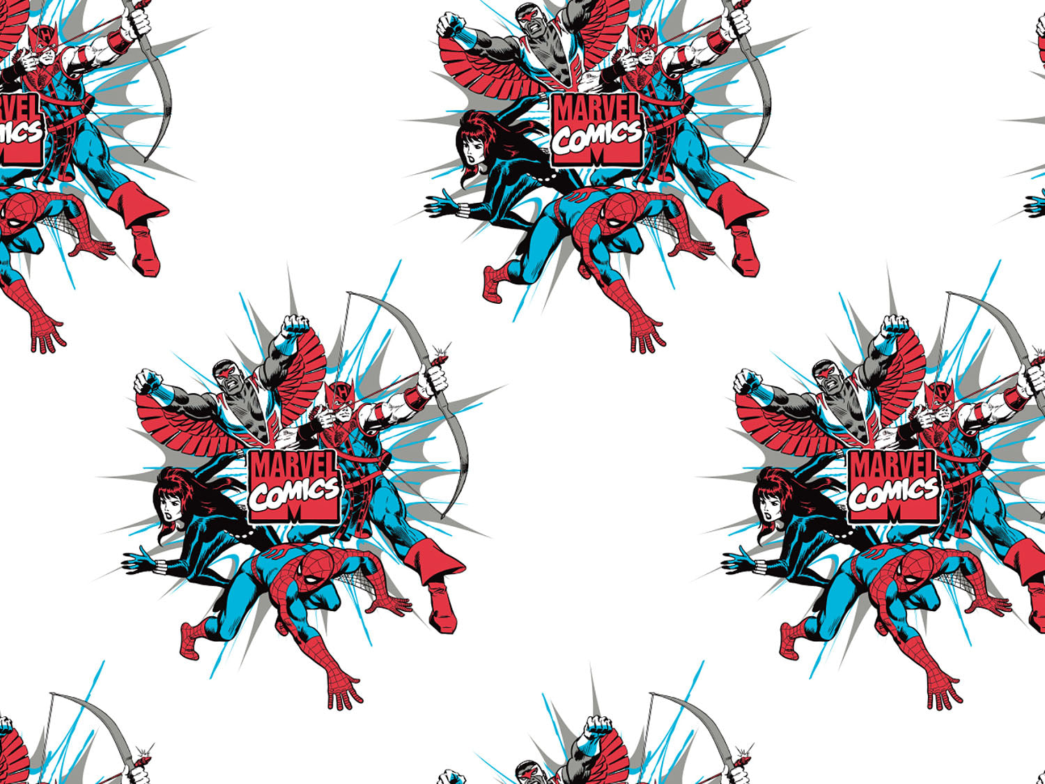 stoff-baumwolle-patchwork-panel-marvel-comics-dot-burst-white