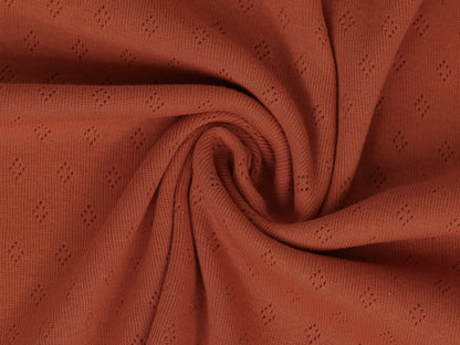 Jersey fine maille - Pointelle - rouge orange