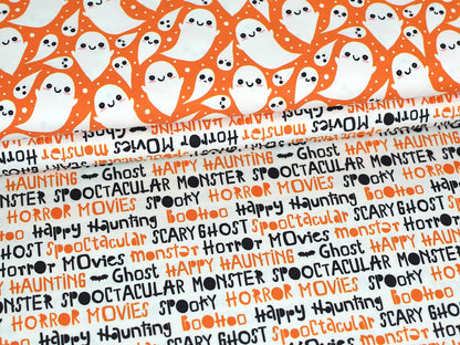 stoff-baumwolle-slub-halloween-herbst-gespenst-geisterstunde-tupfen-orange-kombi