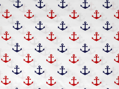 stoff-baumwolle-webware-weiss-anker-maritim-nautical-anchor-marine-rot