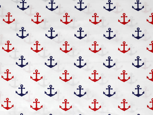 stoff-baumwolle-webware-weiss-anker-maritim-nautical-anchor-marine-rot