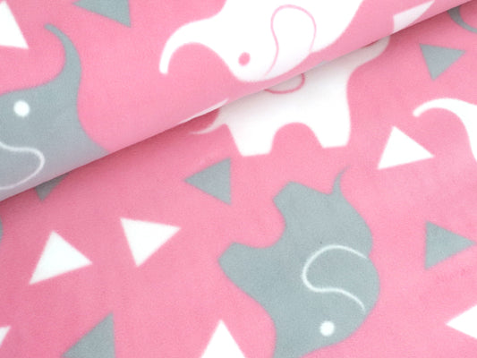 stoff-fleece-elefant-dreiecke-rosa