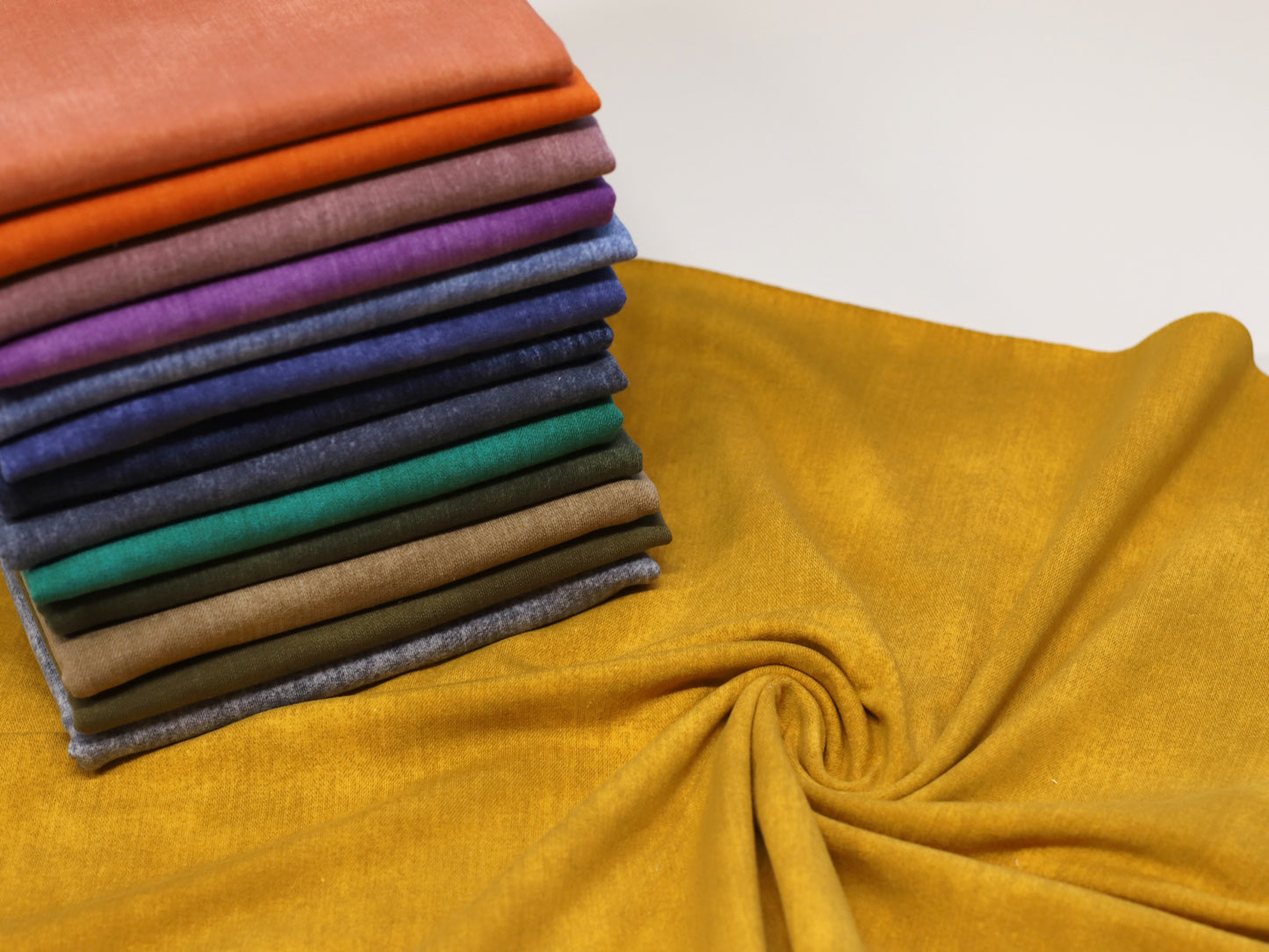 French Terry Stoff - Jeans Optik - orange