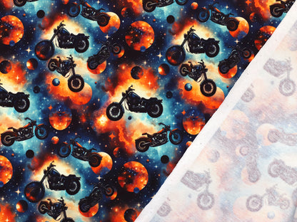 RESTSTÜCK French Terry - Galaxy Motorcycle ca. 51cm
