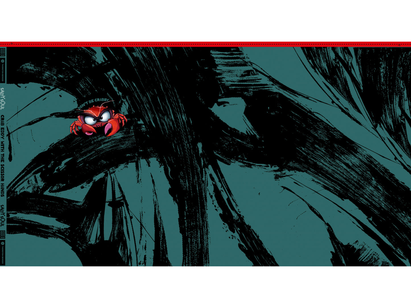 French Terry PANEL - Thorsten Berger - Eddy the Crab design showcasing colorful and artistic crab elements.