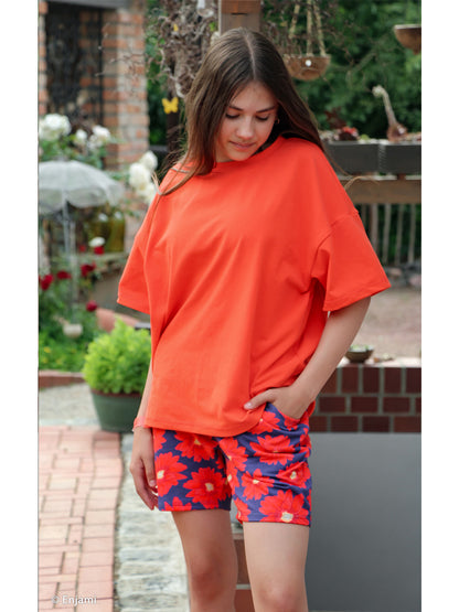 French Terry - Bienvenido Colorido Margarita - blau-rot