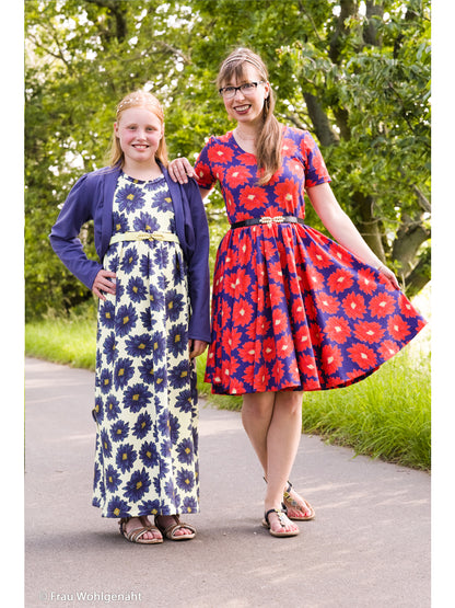 French Terry - Bienvenido Colorido Margarita - blau-rot