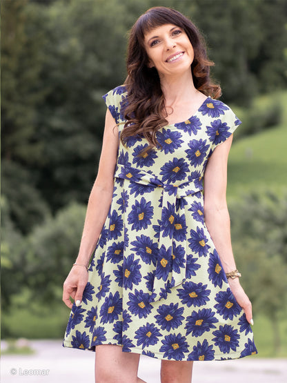 French Terry - Bienvenido Colorido Margarita - creme-blau