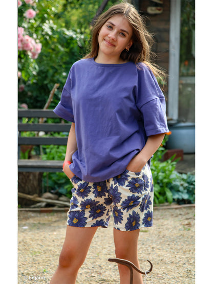 French Terry - Bienvenido Colorido Margarita - creme-blau