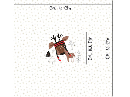 stoff-french-terry-baumwolle-sweat-sommersweat-unangeraut-winter-weihnachten-rentier-reh-hirsch-wald-baum-panel-hedda-masse