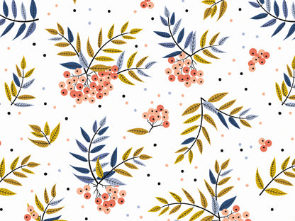 stoff-french-terry-beeren-und-blaetter-blau-senf