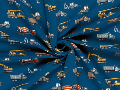 stoff-french-terry-sommersweat-baumwolle-baufahrzeuge-kran-traktor-blau-2