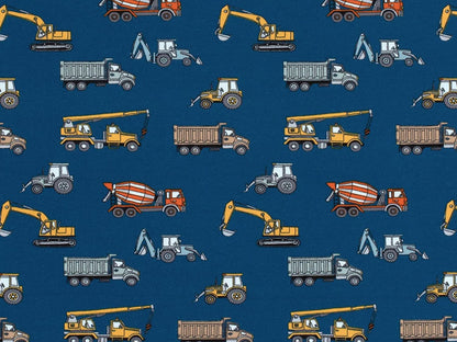 stoff-french-terry-sommersweat-baumwolle-baufahrzeuge-kran-traktor-blau