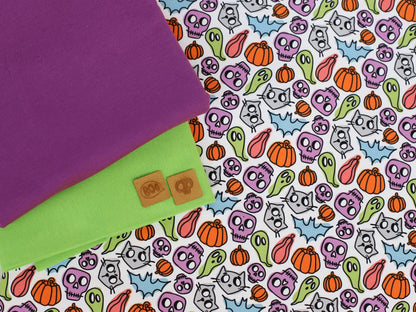 stoff-french-terry-sommersweat-baumwolle-kathi-kunterbunt-Halloween-chaos-totenkopf-katze-kuerbis-fledermaus-2