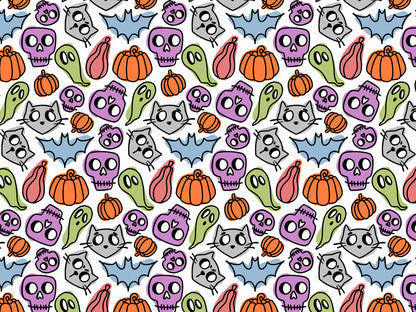 stoff-french-terry-sommersweat-baumwolle-kathi-kunterbunt-Halloween-chaos-totenkopf-katze-kuerbis-fledermaus