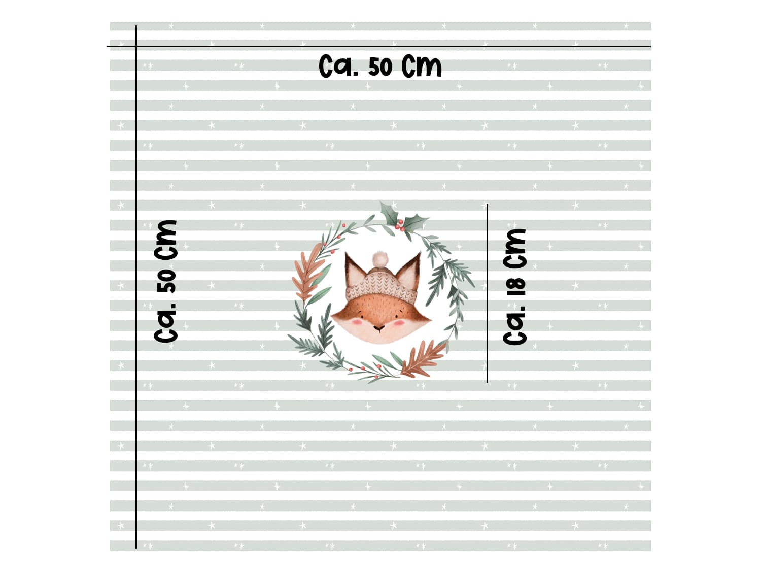 stoff-french-terry-sommersweat-baumwolle-kathi-kunterbunt-streifen-weihnachten-fuchs-PANEL