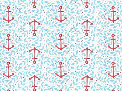 stoff-french-terry-sommersweat-baumwolle-kathi-kunterbunt-watercolor-aquarell-leaves-anker-anchor-helltuerkis-burgundy-2