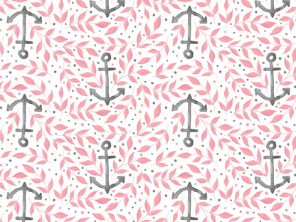 stoff-french-terry-sommersweat-baumwolle-kathi-kunterbunt-watercolor-aquarell-leaves-anker-anchor-rosa-grau