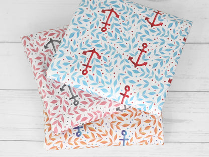 stoff-french-terry-sommersweat-baumwolle-kathi-kunterbunt-watercolor-aquarell-leaves-anker-anchor-serie-2