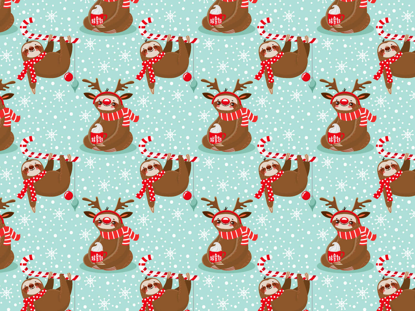 French Terry - Merry Slothmas - Faultiere