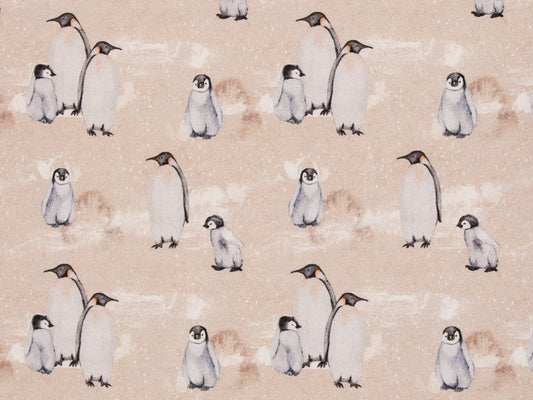 stoff-french-terry-sommersweat-baumwolle-swafing-zielinski-beyond-nordic-pinguin-beige
