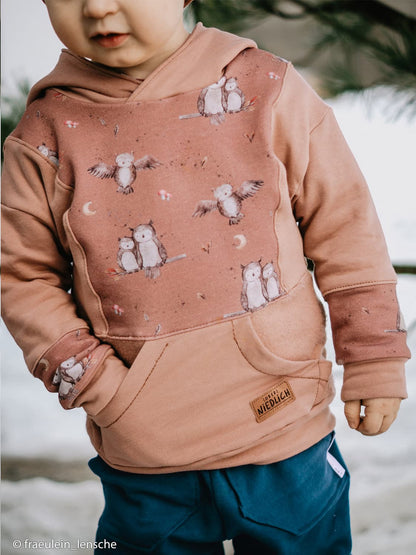 stoff-french-terry-sommersweat-baumwolle-swafing-zielinski-forest-friends-eule-terracotta-hell-3